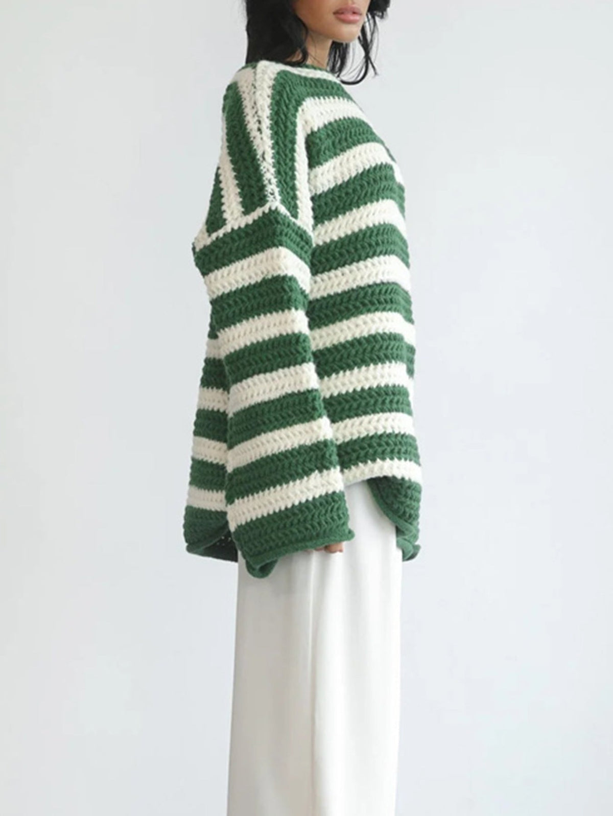 Bridget | Women's Striped Crew Neck Oversized Sweater