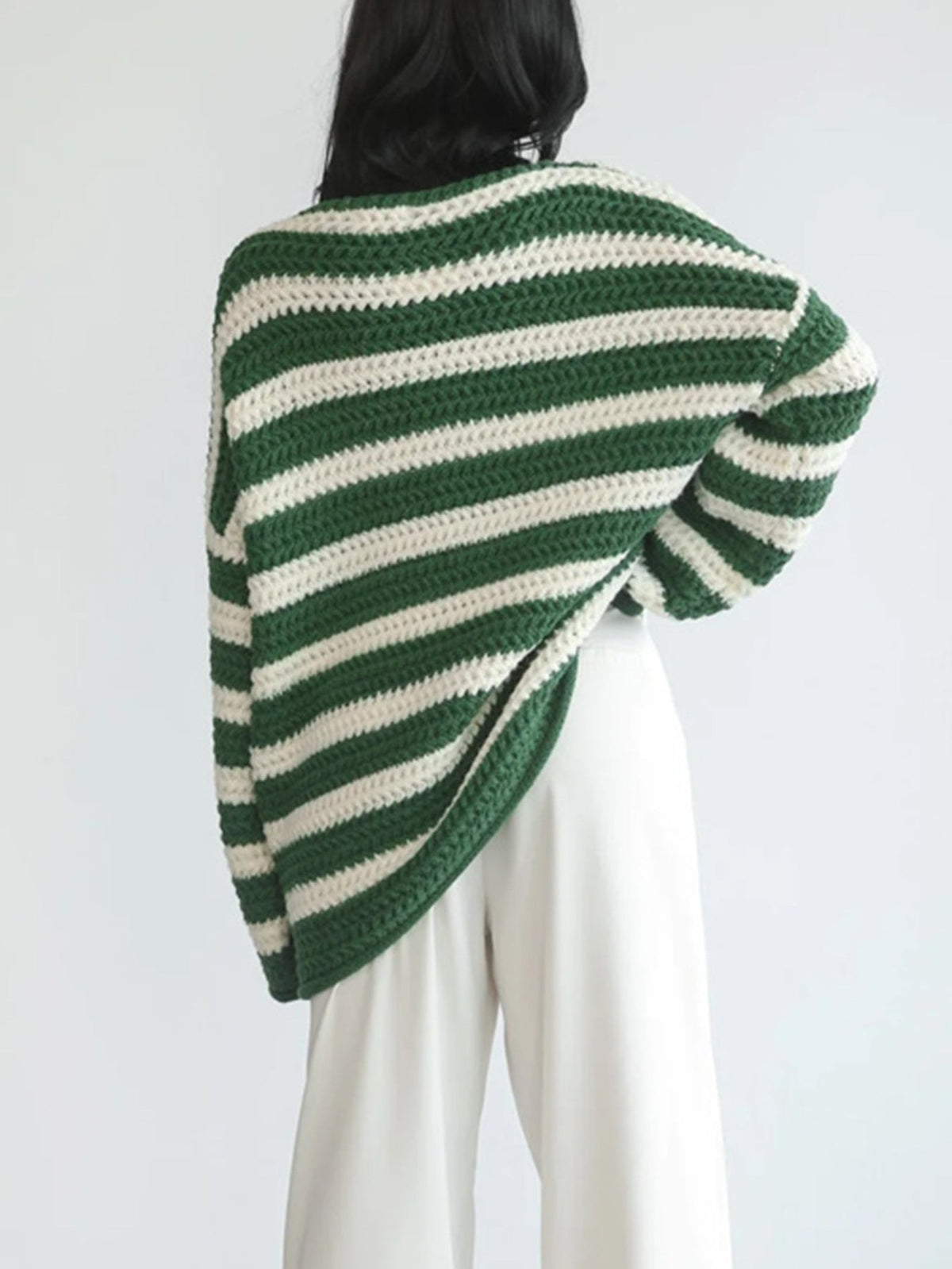Bridget | Women's Striped Crew Neck Oversized Sweater