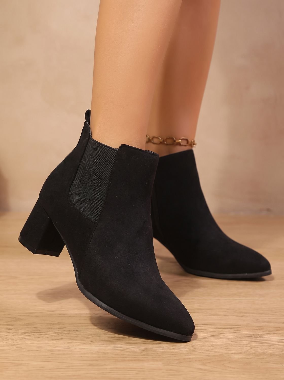 Camila | Women's Faux Suede Block-Heel Side-Zip Ankle Boots