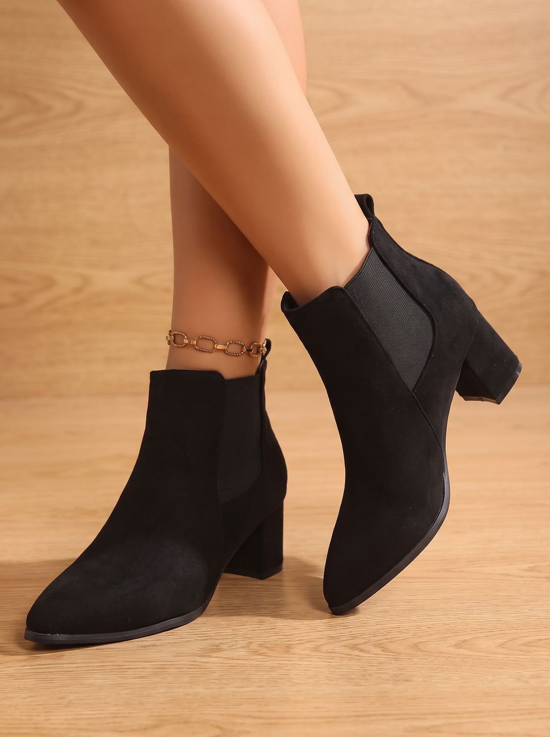 Camila | Women's Faux Suede Block-Heel Side-Zip Ankle Boots