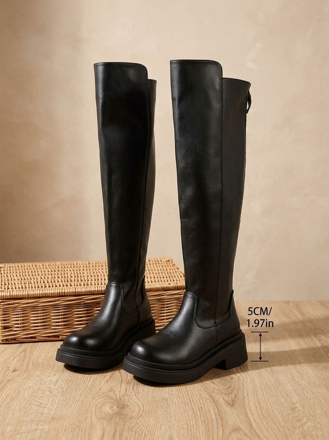 Camila | Women's Flat Over-the-Knee Side-Zip Stretch-Back Boots