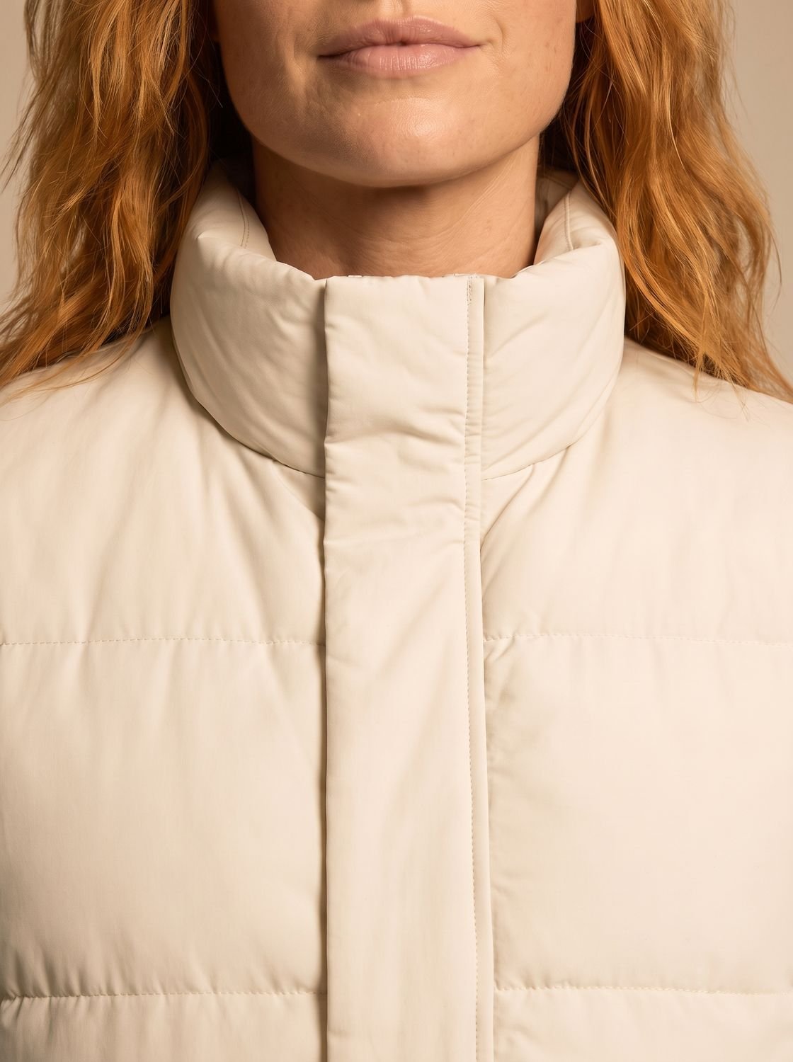 Camila | Women's Quilted Puffer Vest High-Neck Zip-Up Flap-Pocket Sleeveless Jacket