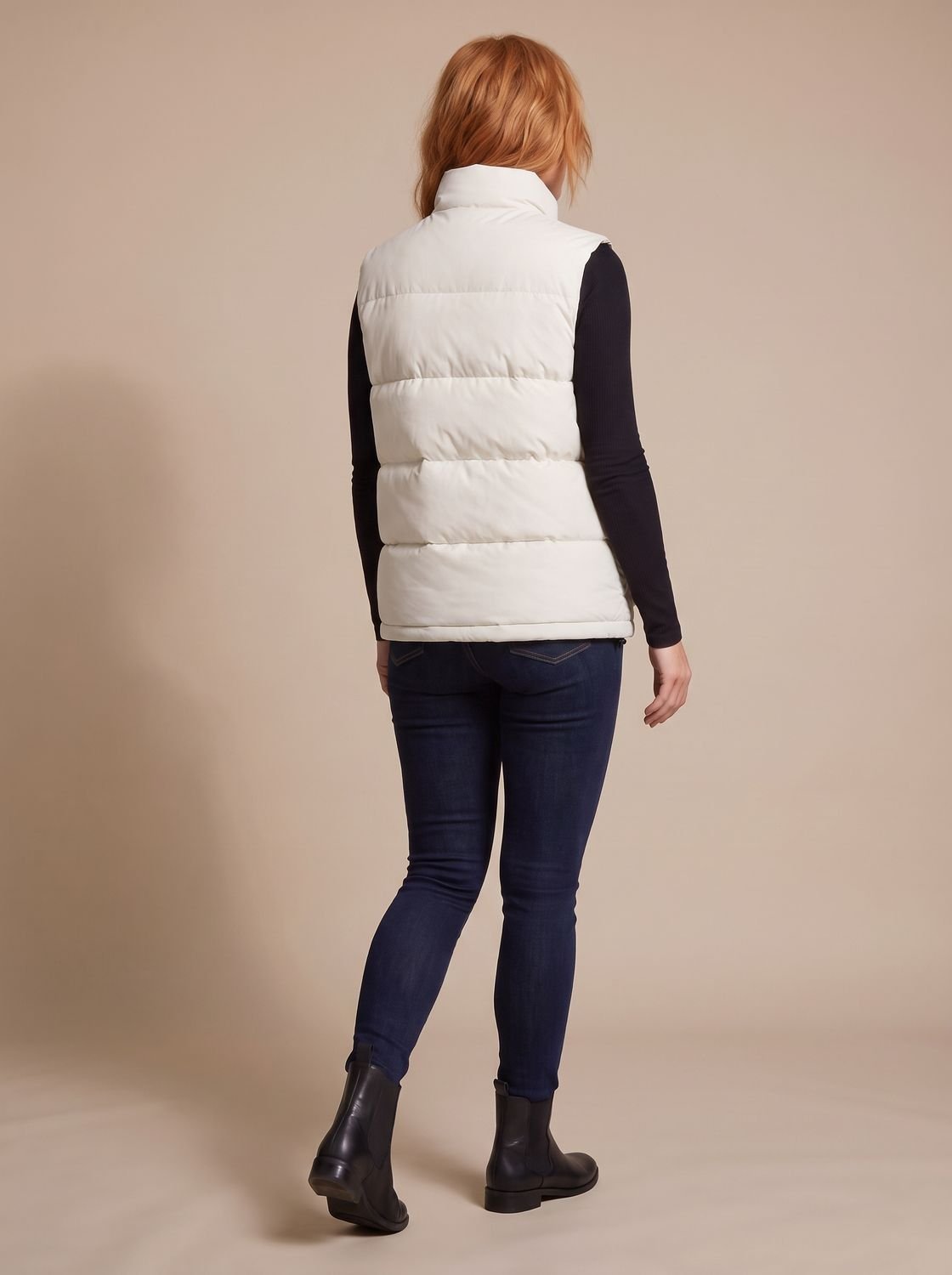 Camila | Women's Quilted Puffer Vest High-Neck Zip-Up Flap-Pocket Sleeveless Jacket