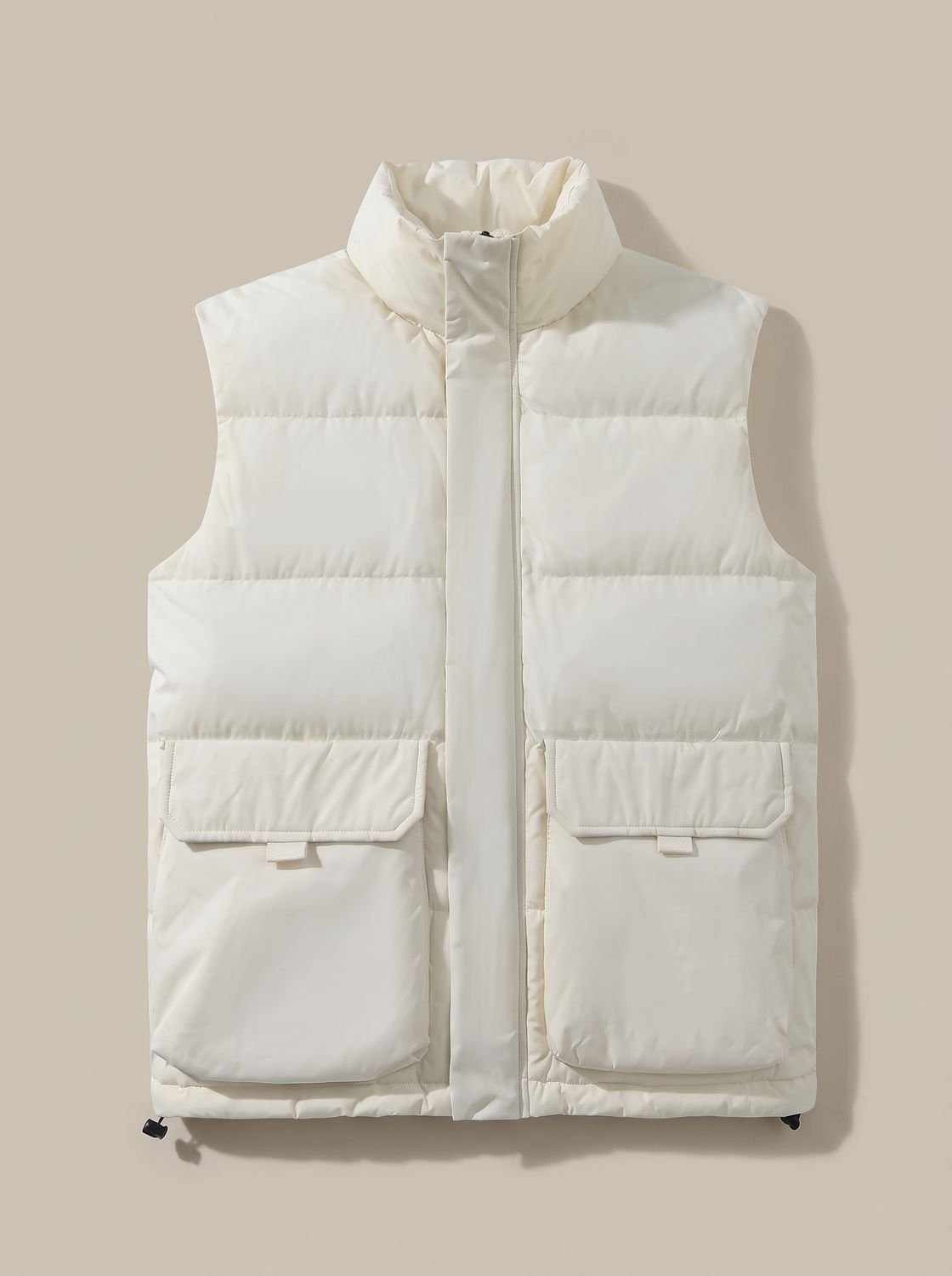 Camila | Women's Quilted Puffer Vest High-Neck Zip-Up Flap-Pocket Sleeveless Jacket