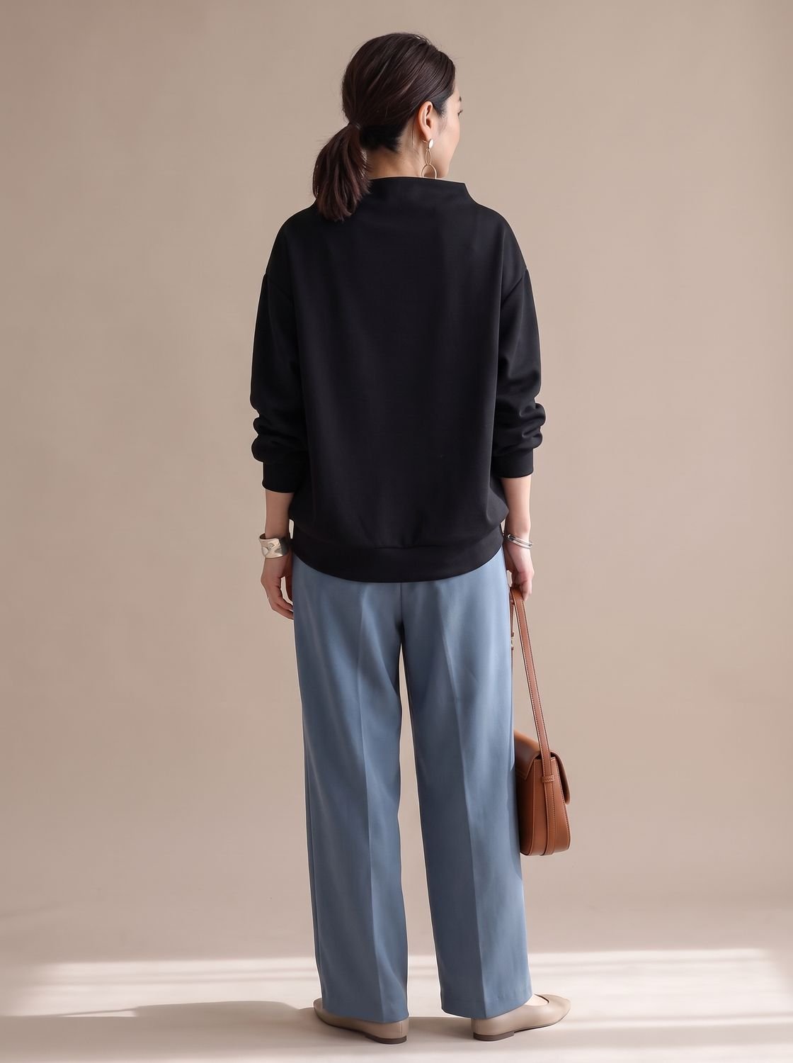 Camila | Women's Relaxed-Fit Mock-Neck Long-Sleeve Pullover Top