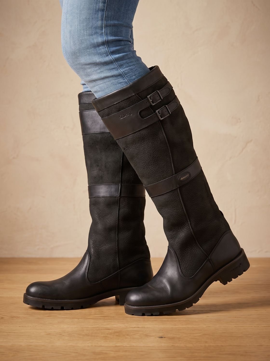 Camila | Women's Waterproof Double-Buckle Knee-High Pull-On Boots