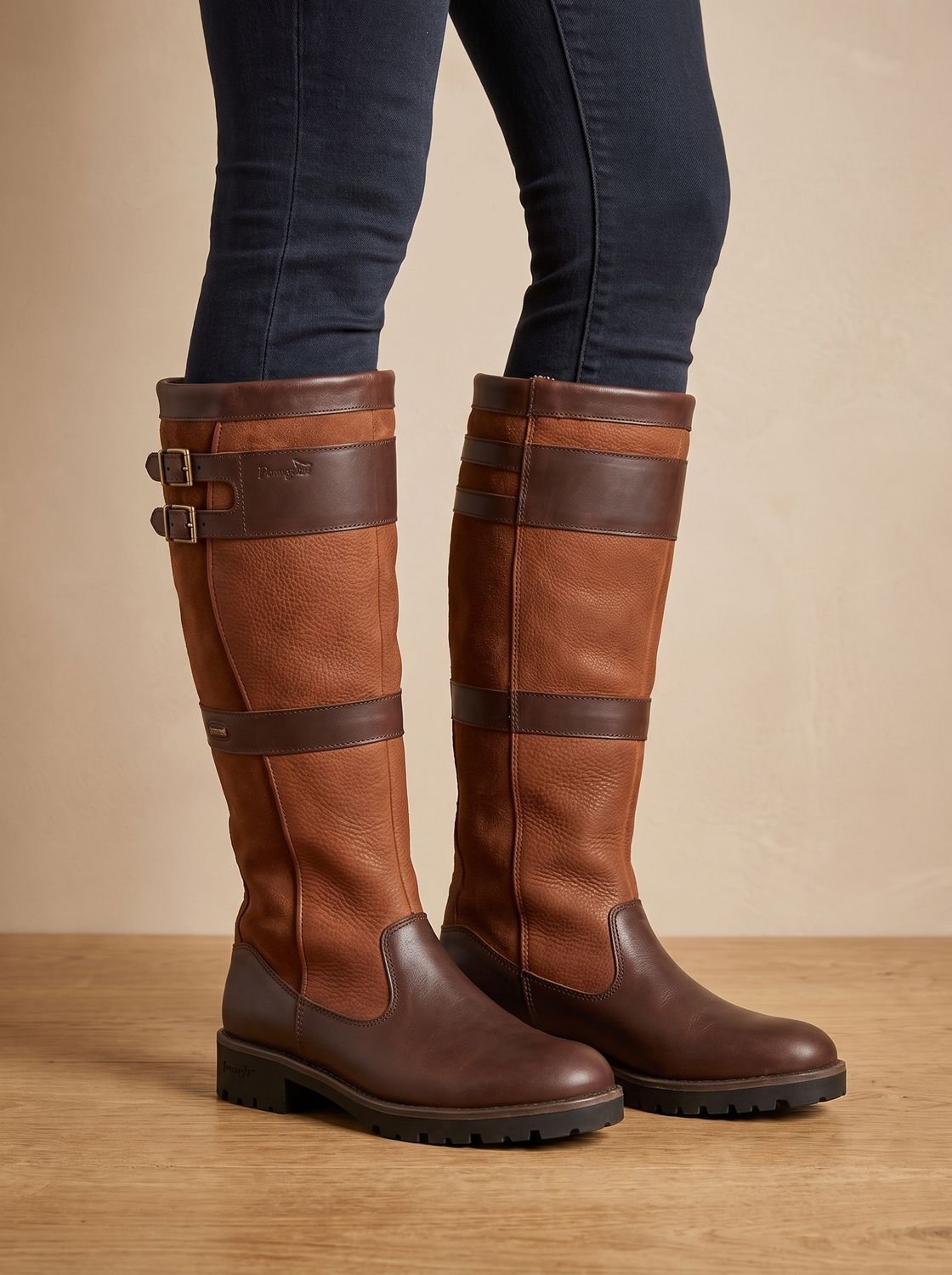 Camila | Women's Waterproof Double-Buckle Knee-High Pull-On Boots