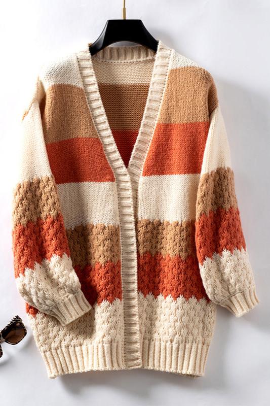 Camille | Women's Striped Open Front Cardigan