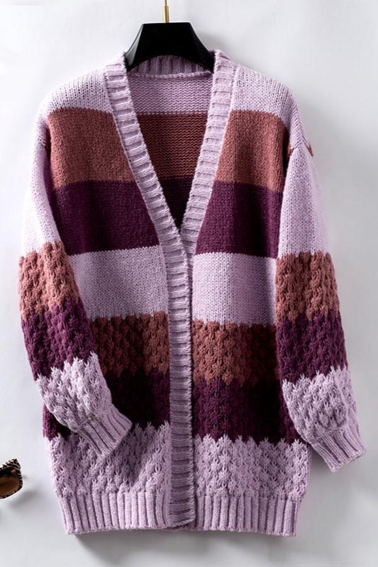Camille | Women's Striped Open Front Cardigan