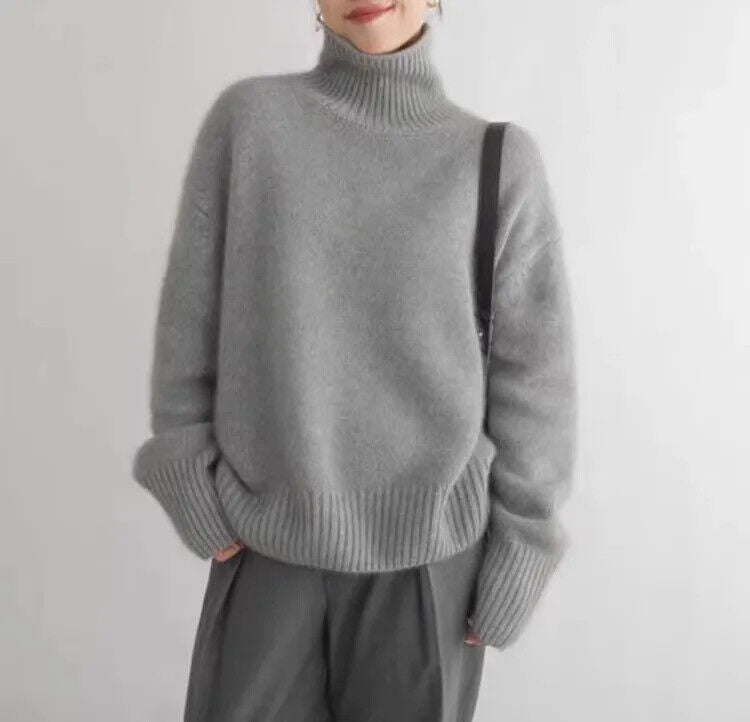 Camille | Women's Turtleneck Chunky Knit Sweater