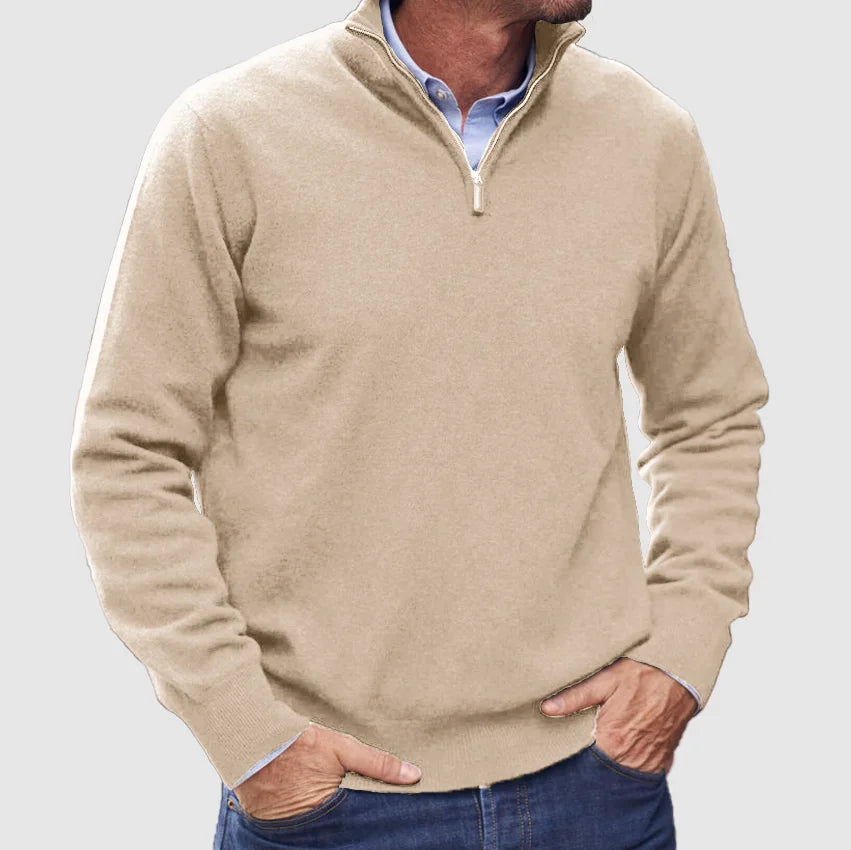 Cashmere Zip-Up Sweater