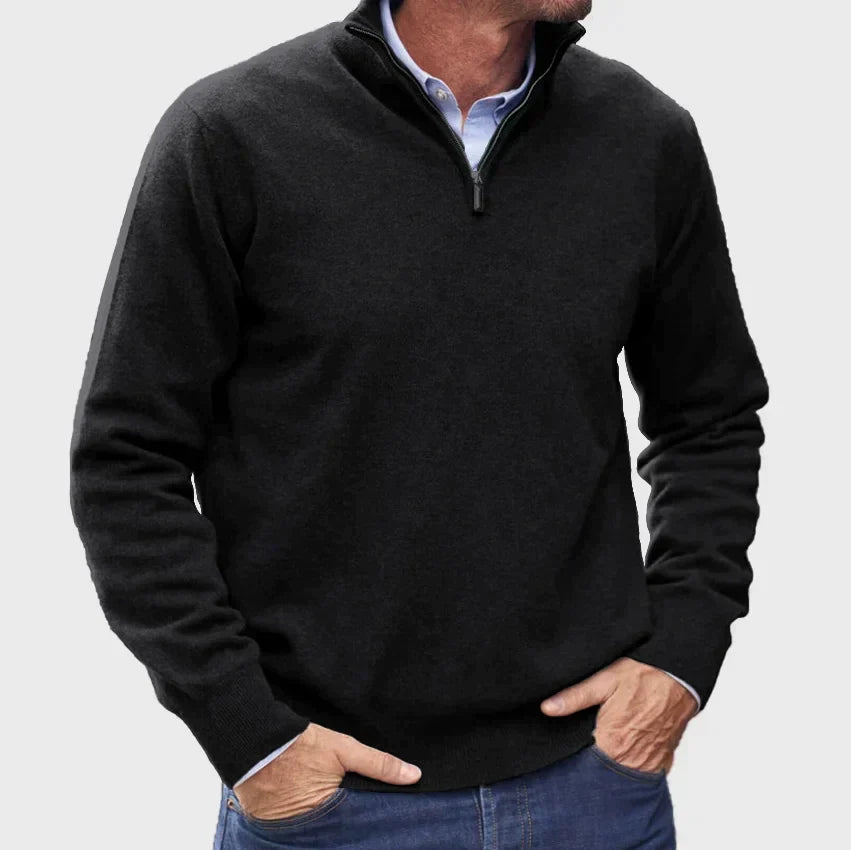 Cashmere Zip-Up Sweater