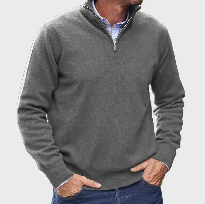 Cashmere Zip-Up Sweater