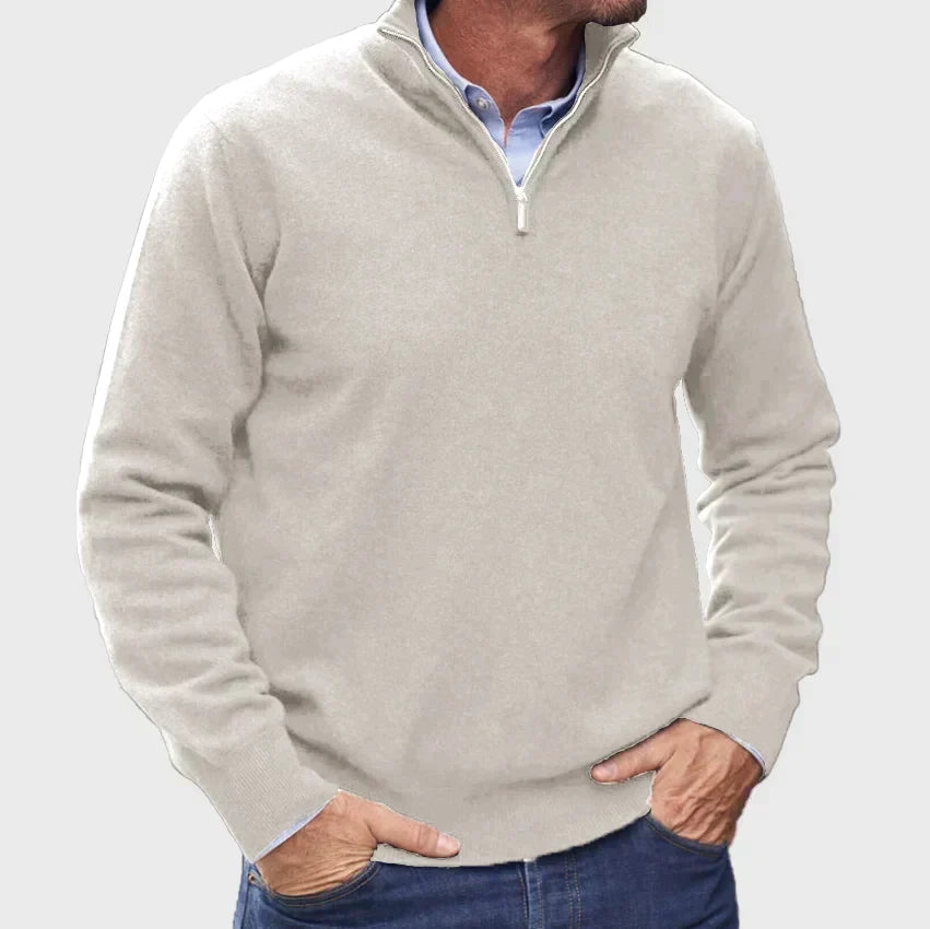 Cashmere Zip-Up Sweater