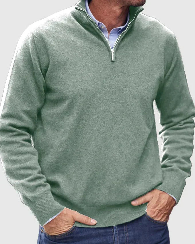 Cashmere Zip-Up Sweater