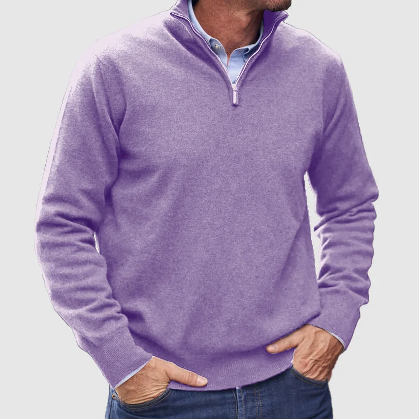 Cashmere Zip-Up Sweater