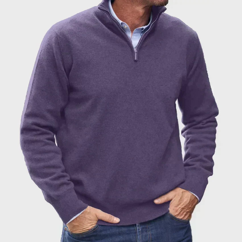 Cashmere Zip-Up Sweater