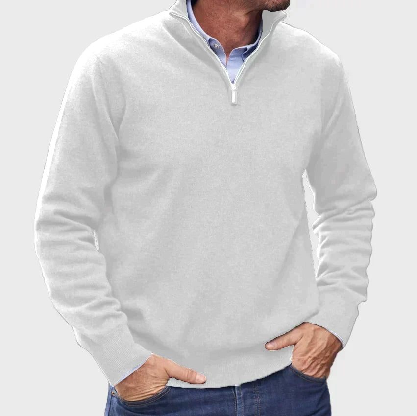 Cashmere Zip-Up Sweater