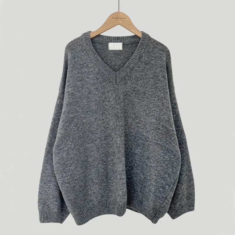 Cassandra | Women's V-Neck Ribbed Trim Sweater