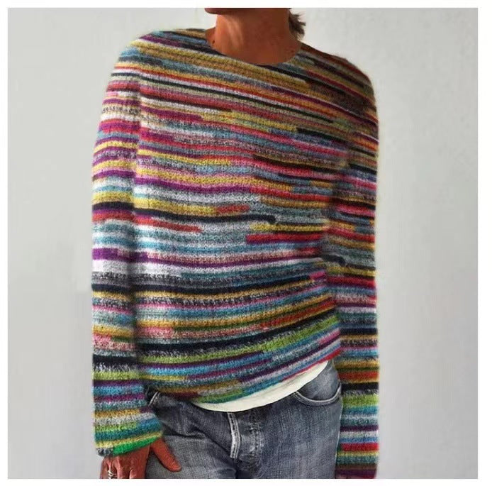 Casual Patterned Knit Sweater for Women