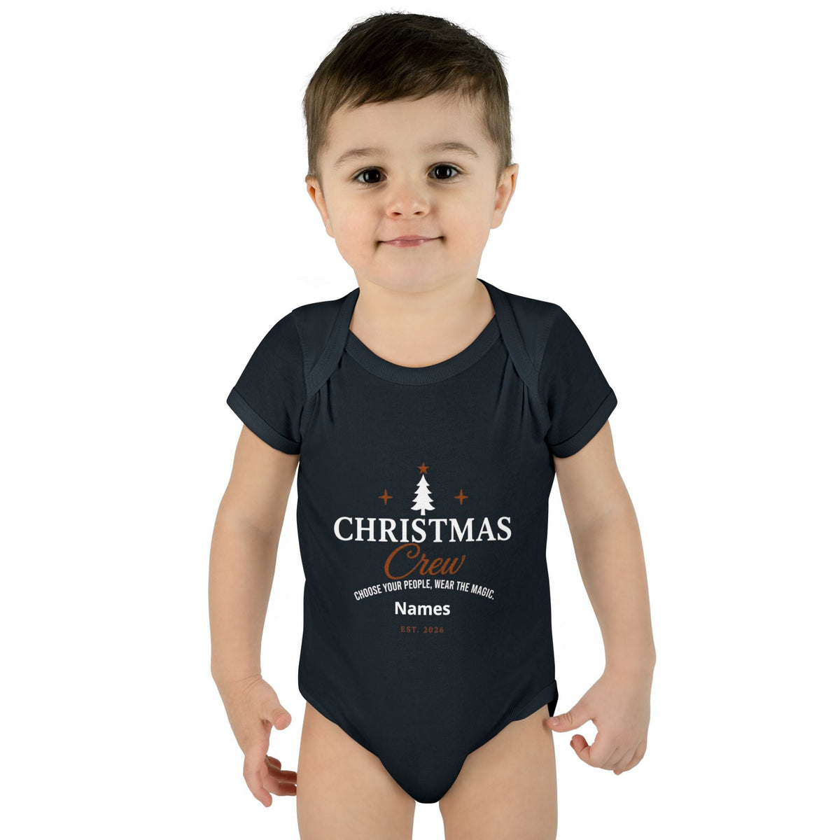 Christmas Crew Baby Bodysuit | Personalized Holiday Infant Onesie