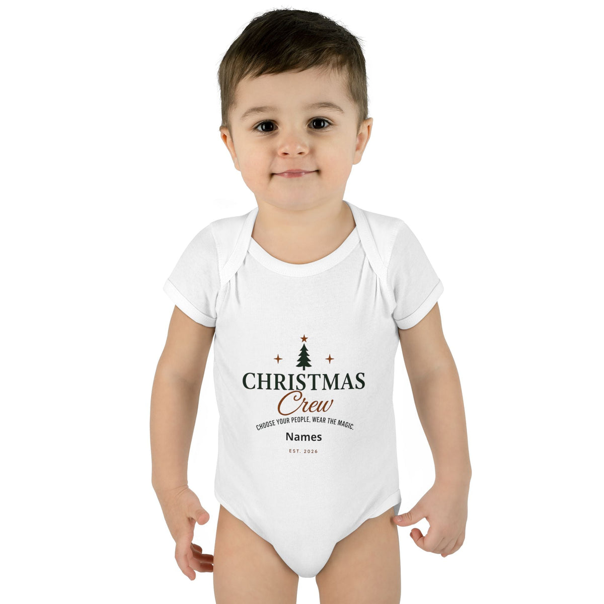 Christmas Crew baby bodysuit | Personalized Holiday Infant Onesie