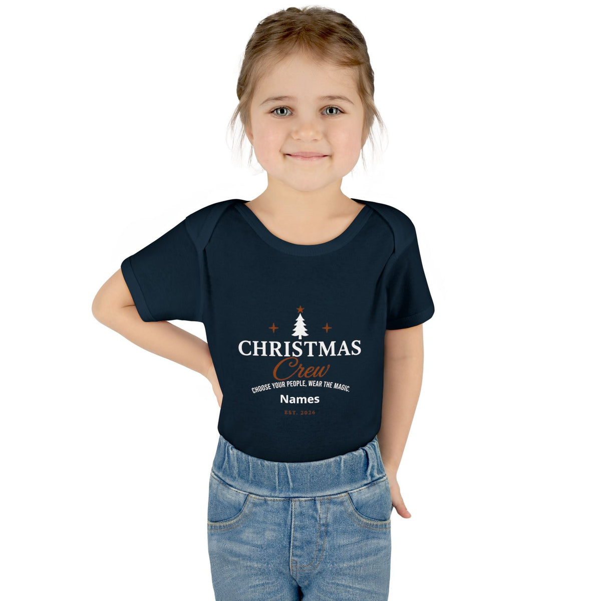 Christmas Crew Baby Bodysuit | Personalized Holiday Infant Onesie
