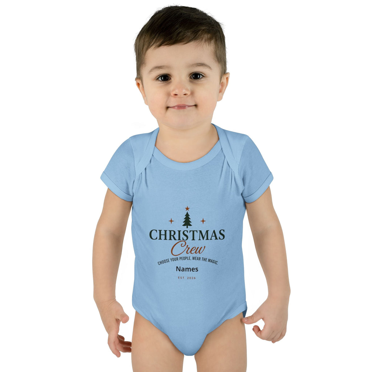 Christmas Crew baby bodysuit | Personalized Holiday Infant Onesie