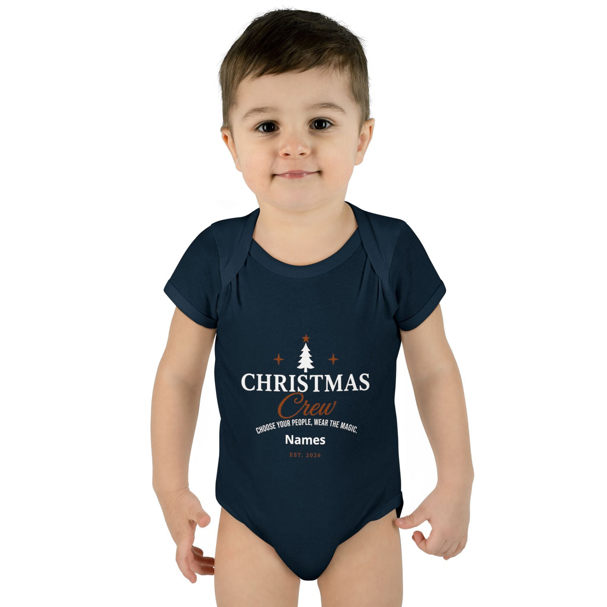 Christmas Crew Baby Bodysuit | Personalized Holiday Infant Onesie