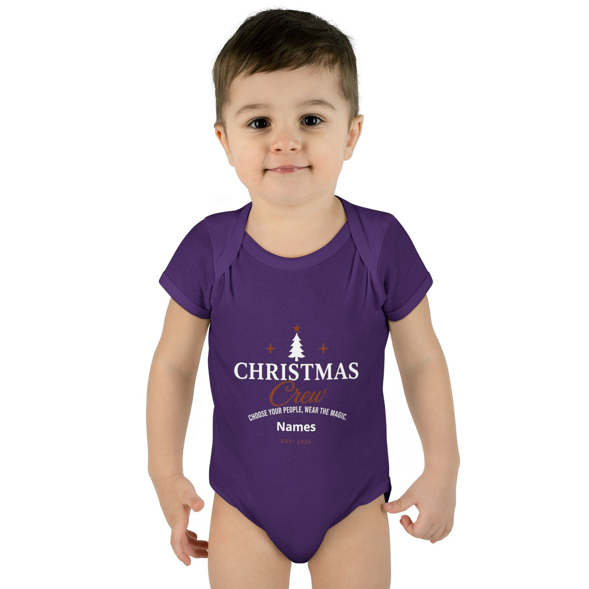 Christmas Crew Baby Bodysuit | Personalized Holiday Infant Onesie