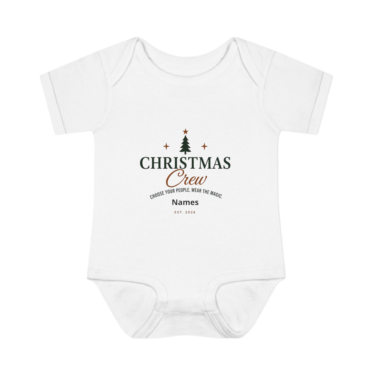 Christmas Crew baby bodysuit | Personalized Holiday Infant Onesie