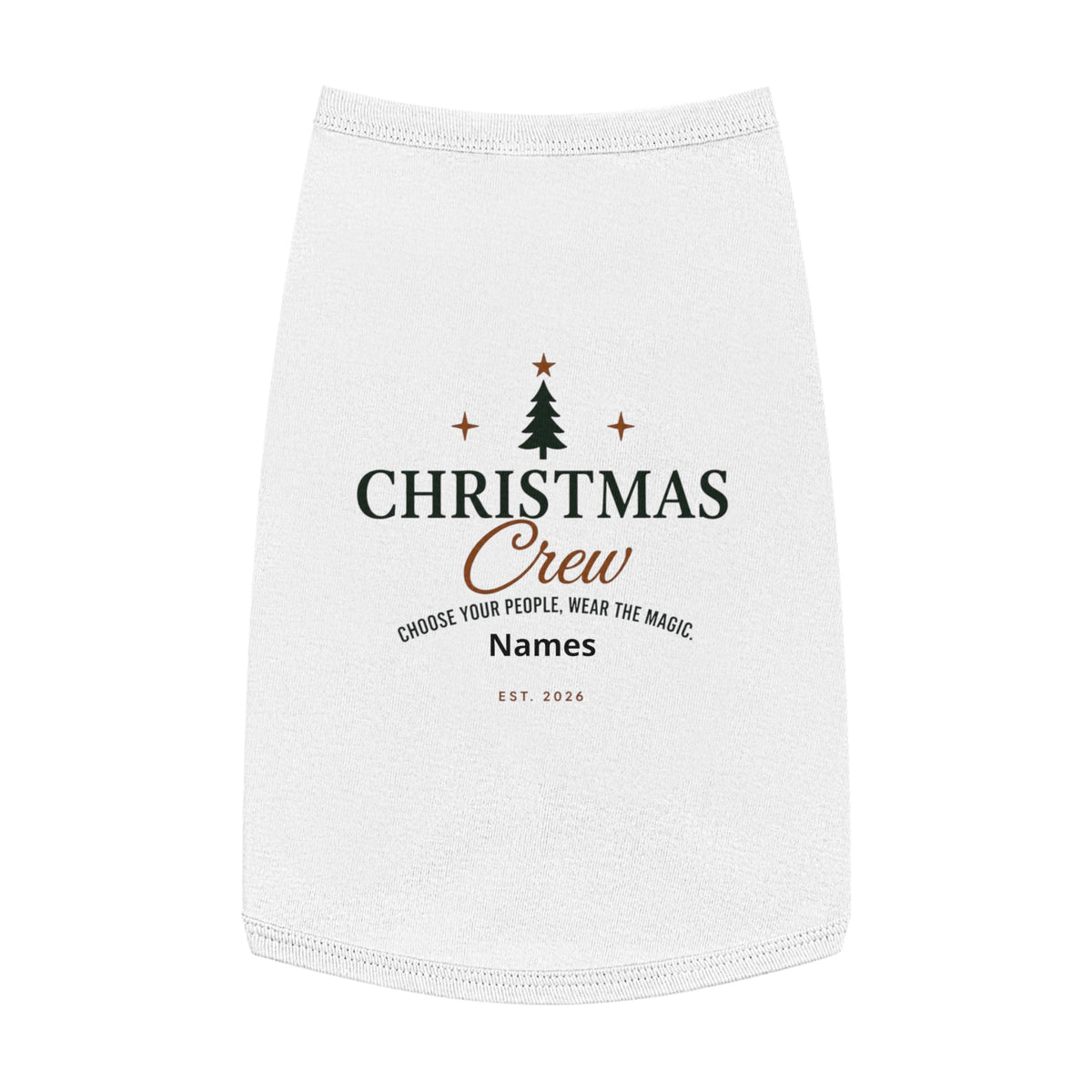 Christmas Crew Pet Tank Top | Personalized Holiday Paw Shirt | Custom Christmas Dog Shirt | Family Name Pet Tank | Christmas Tree Pet Apparel