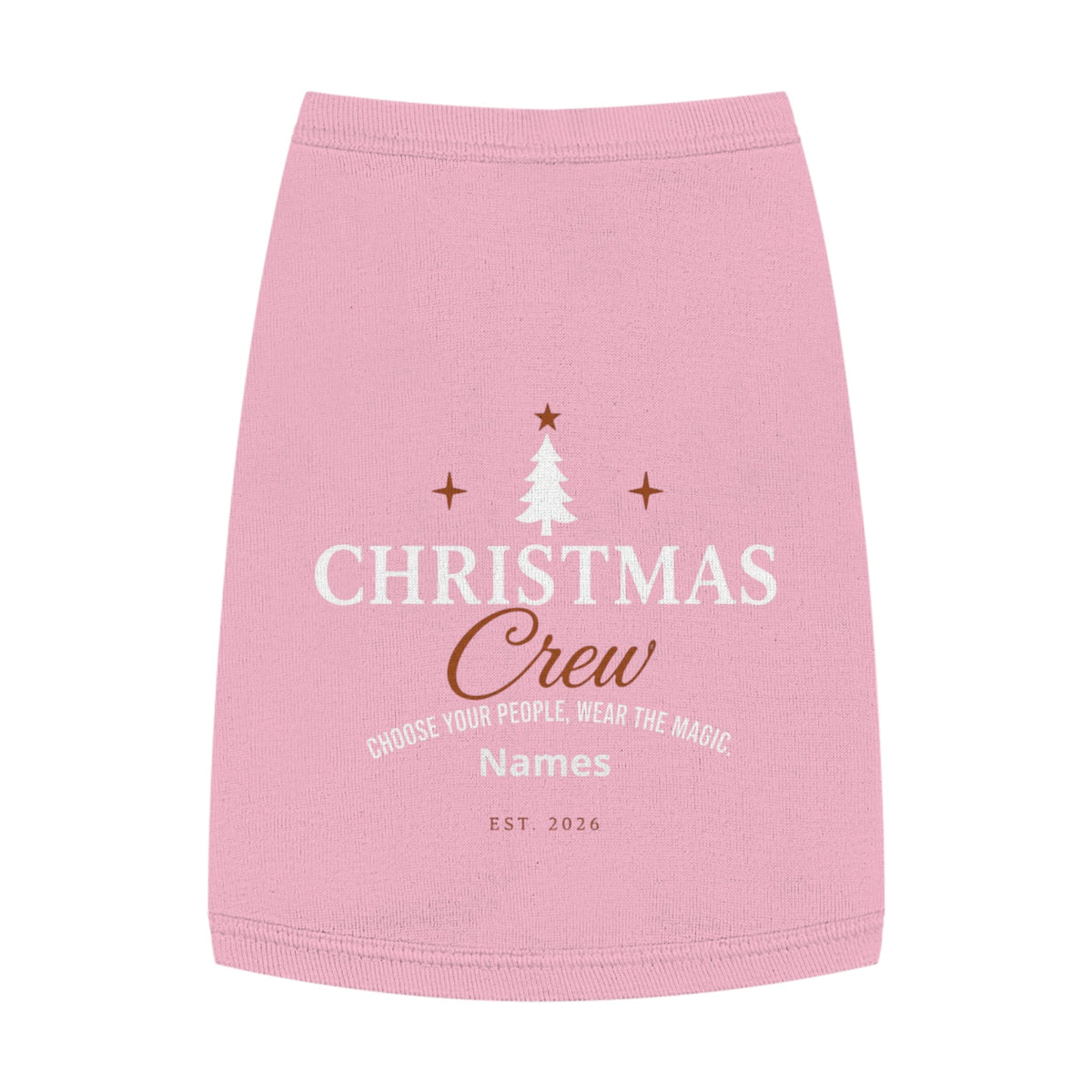 Christmas Crew Pet Tank Top | Personalized Holiday Paw Shirt | Custom Christmas Dog Shirt | Family Name Pet Tank | Christmas Tree Pet Apparel