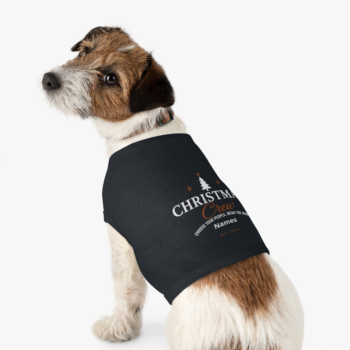 Christmas Crew Pet Tank Top | Personalized Holiday Paw Shirt | Custom Christmas Dog Shirt | Family Name Pet Tank | Christmas Tree Pet Apparel