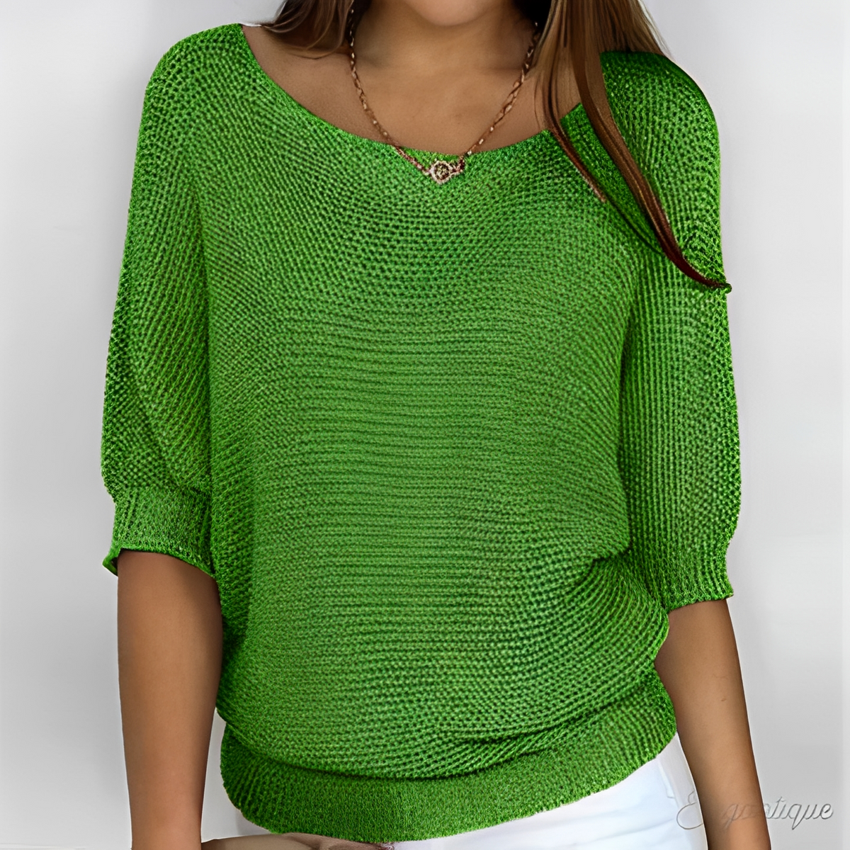 Corinne | Women's Batwing Half Sleeve Knit Sweater