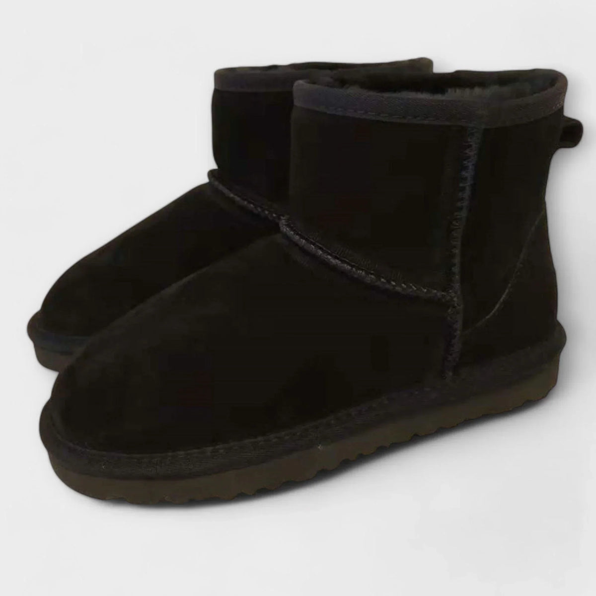 Cozy Booties for Women with Round Toe Fleece Lined Suede Ankle Winter Style