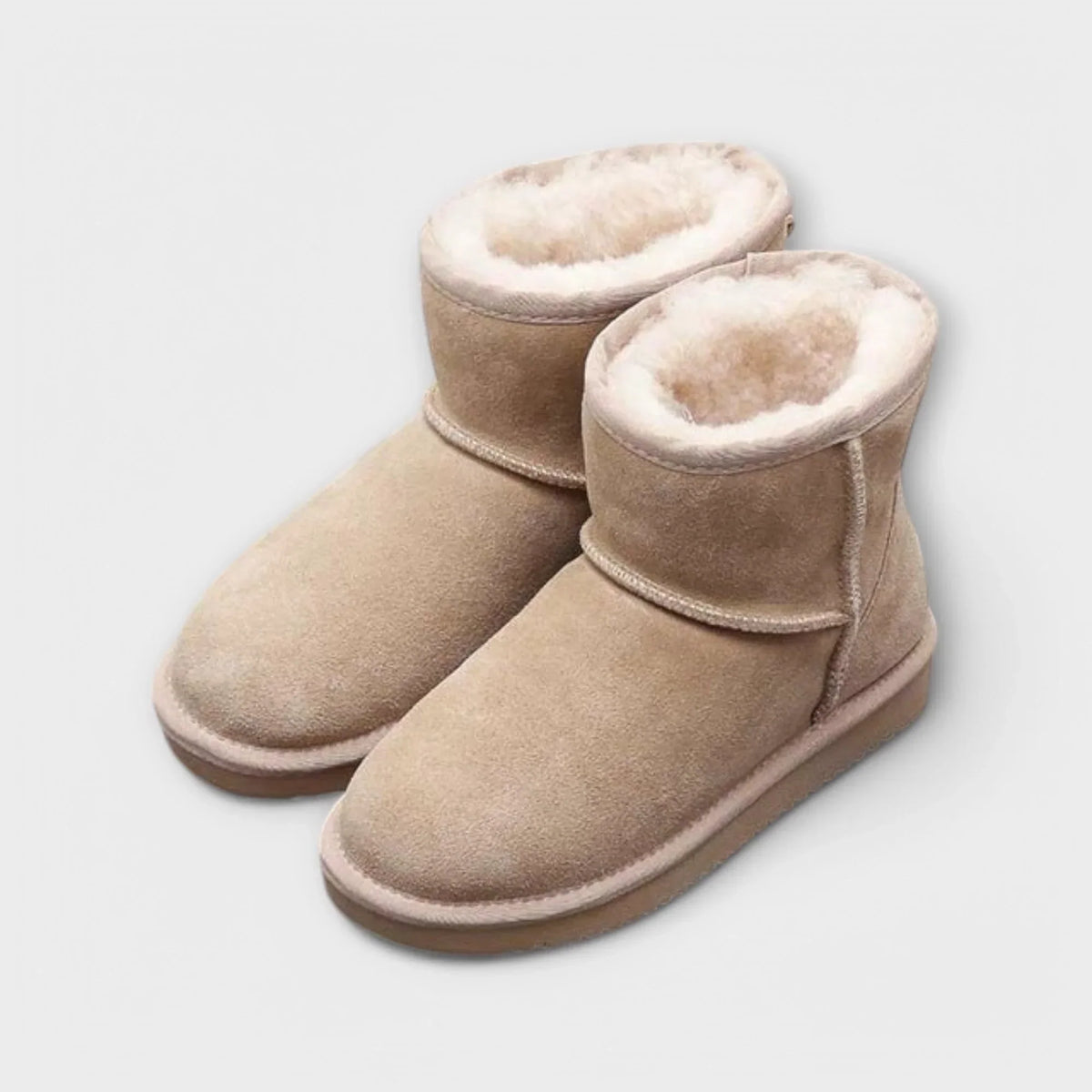 Cozy Booties for Women with Round Toe Fleece Lined Suede Ankle Winter Style