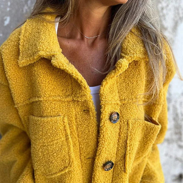 Delphine | Women's Button Down Teddy Coat