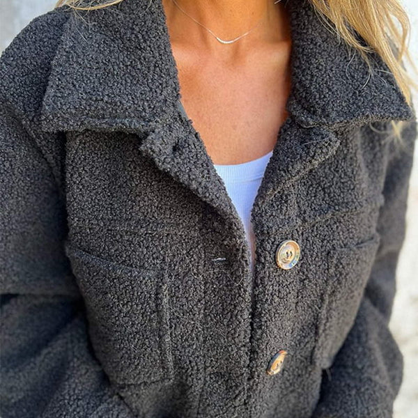 Delphine | Women's Button Down Teddy Coat