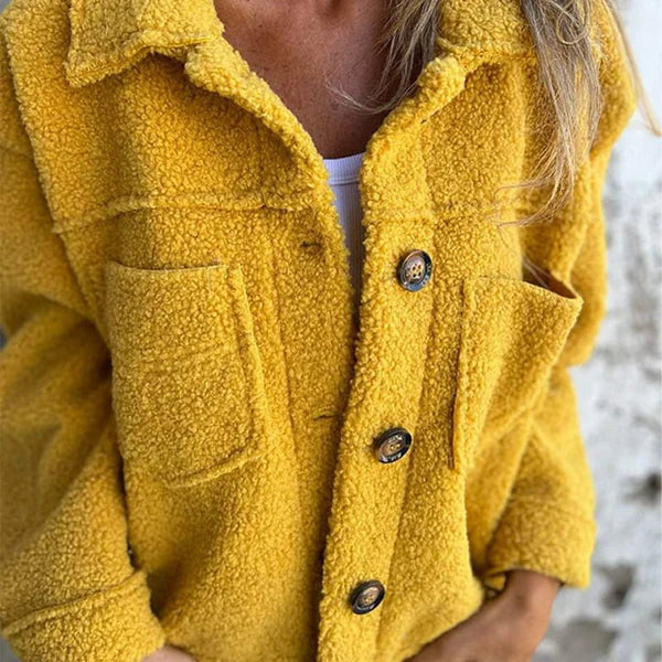 Delphine | Women's Button Down Teddy Coat