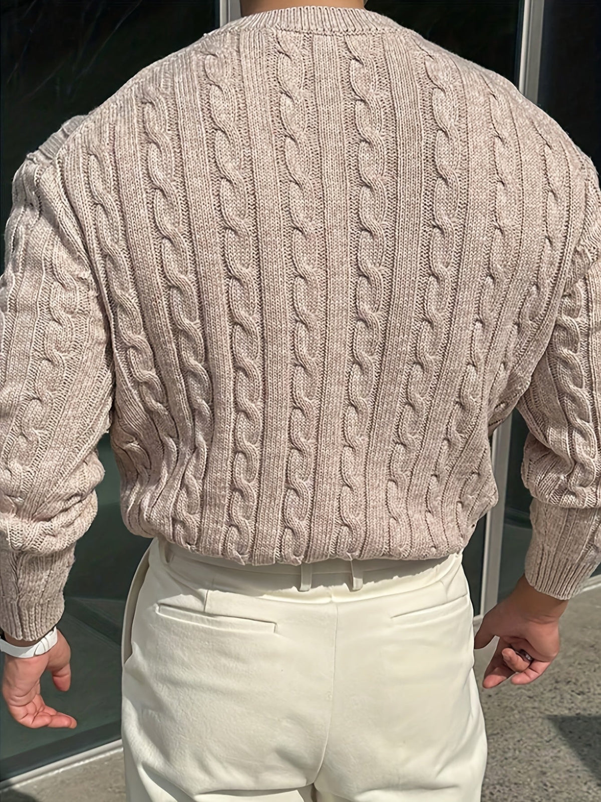 Desmond | Men's Classic Crew Neck Cable Knit Sweater