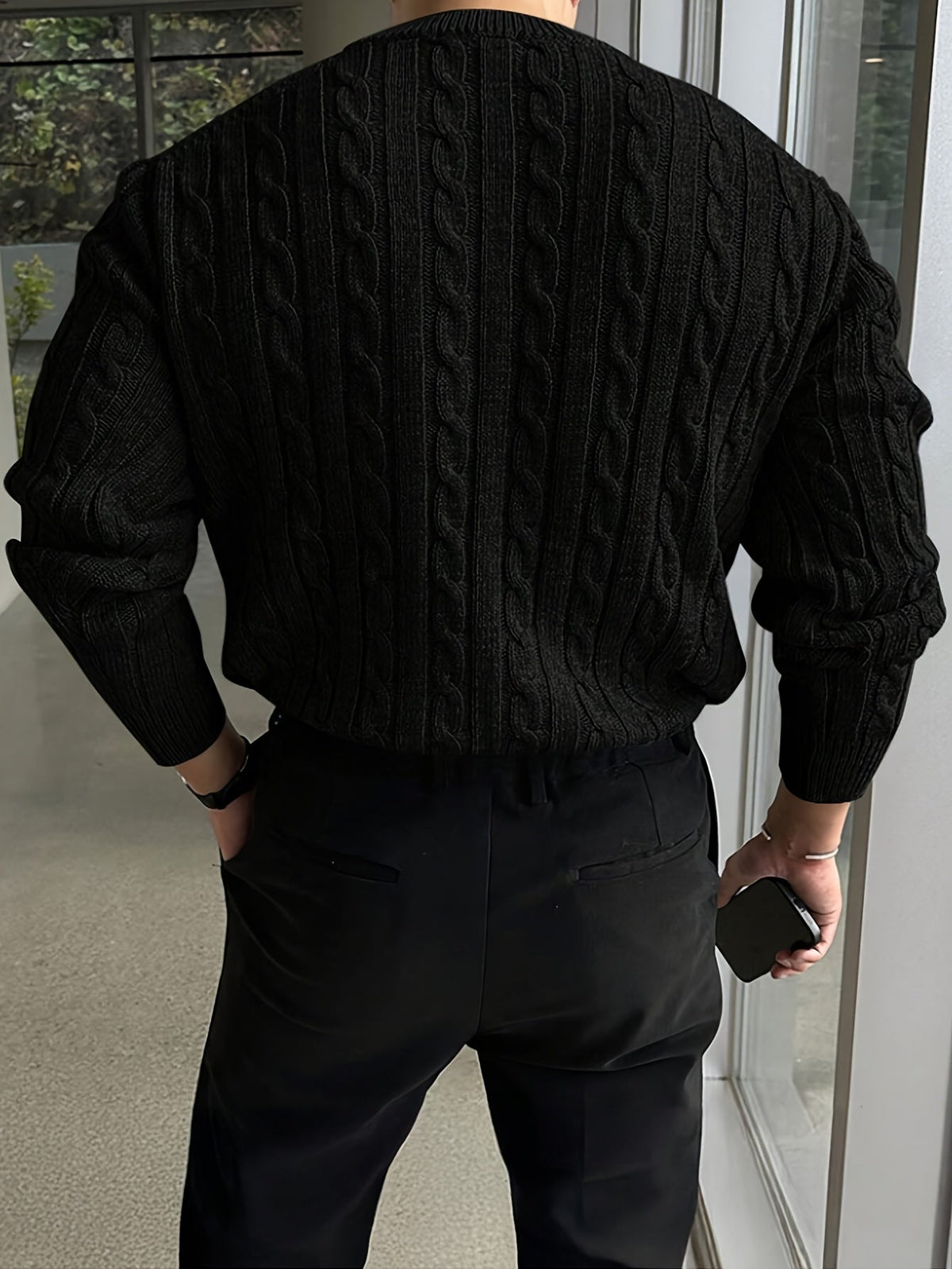 Desmond | Men's Classic Crew Neck Cable Knit Sweater