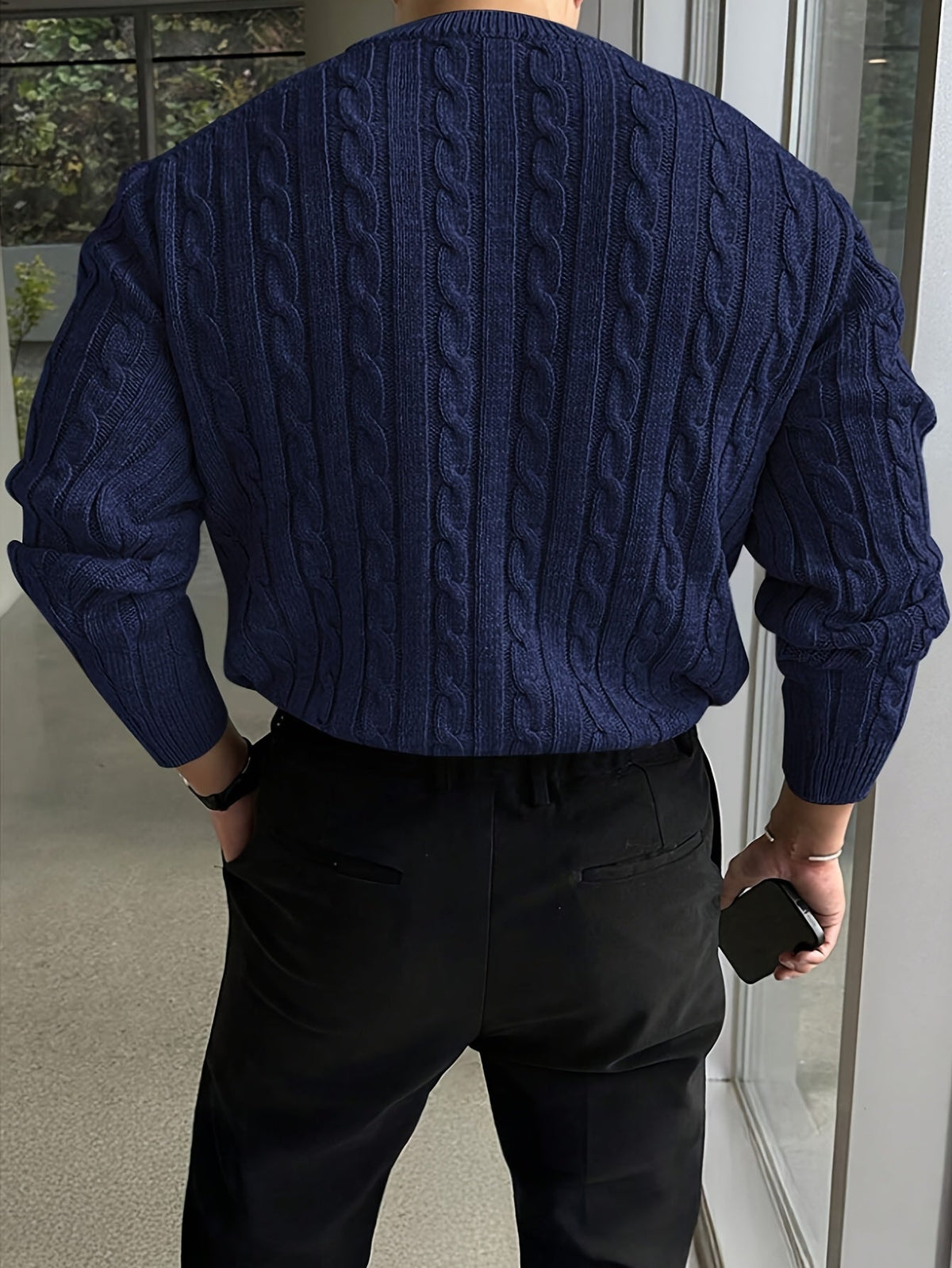 Desmond | Men's Classic Crew Neck Cable Knit Sweater