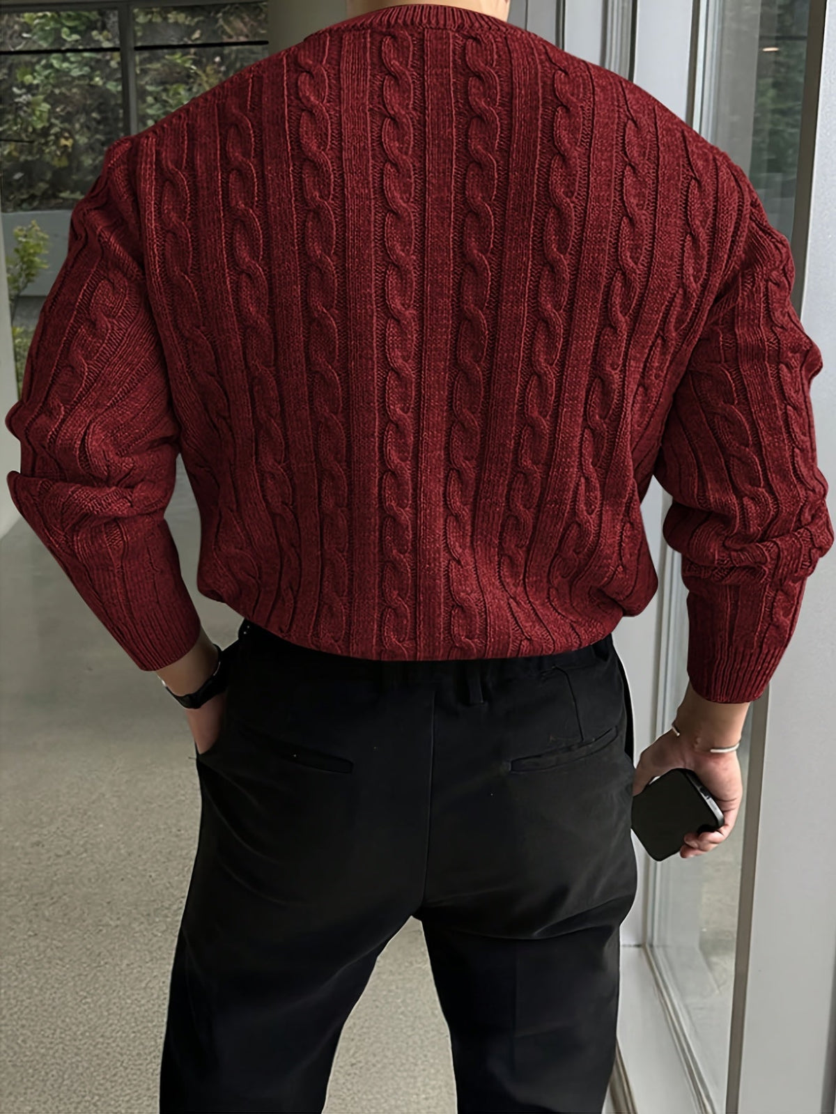 Desmond | Men's Classic Crew Neck Cable Knit Sweater