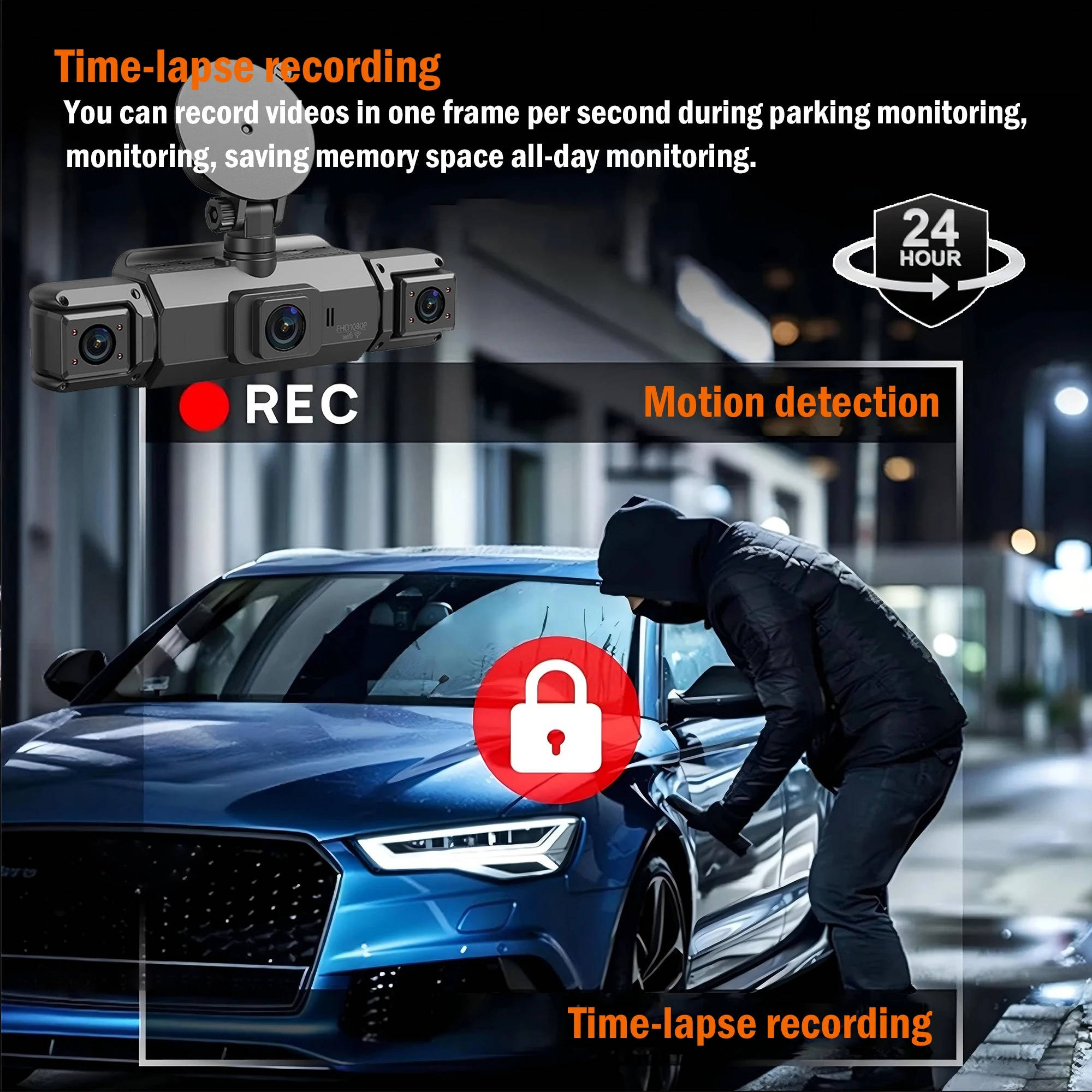 Car Dash Camera Wireless Front And Rear With Night Vision