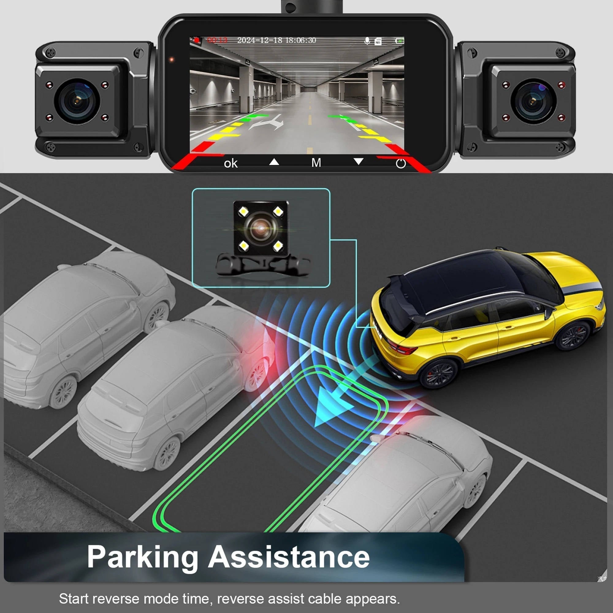 4-Channel Dash Cam With Night Vision, Parking Monitor, WiFi App Control