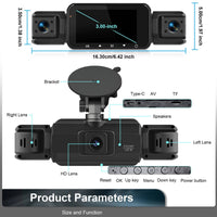 4-Channel Dash Cam With Night Vision, Parking Monitor, WiFi App Control