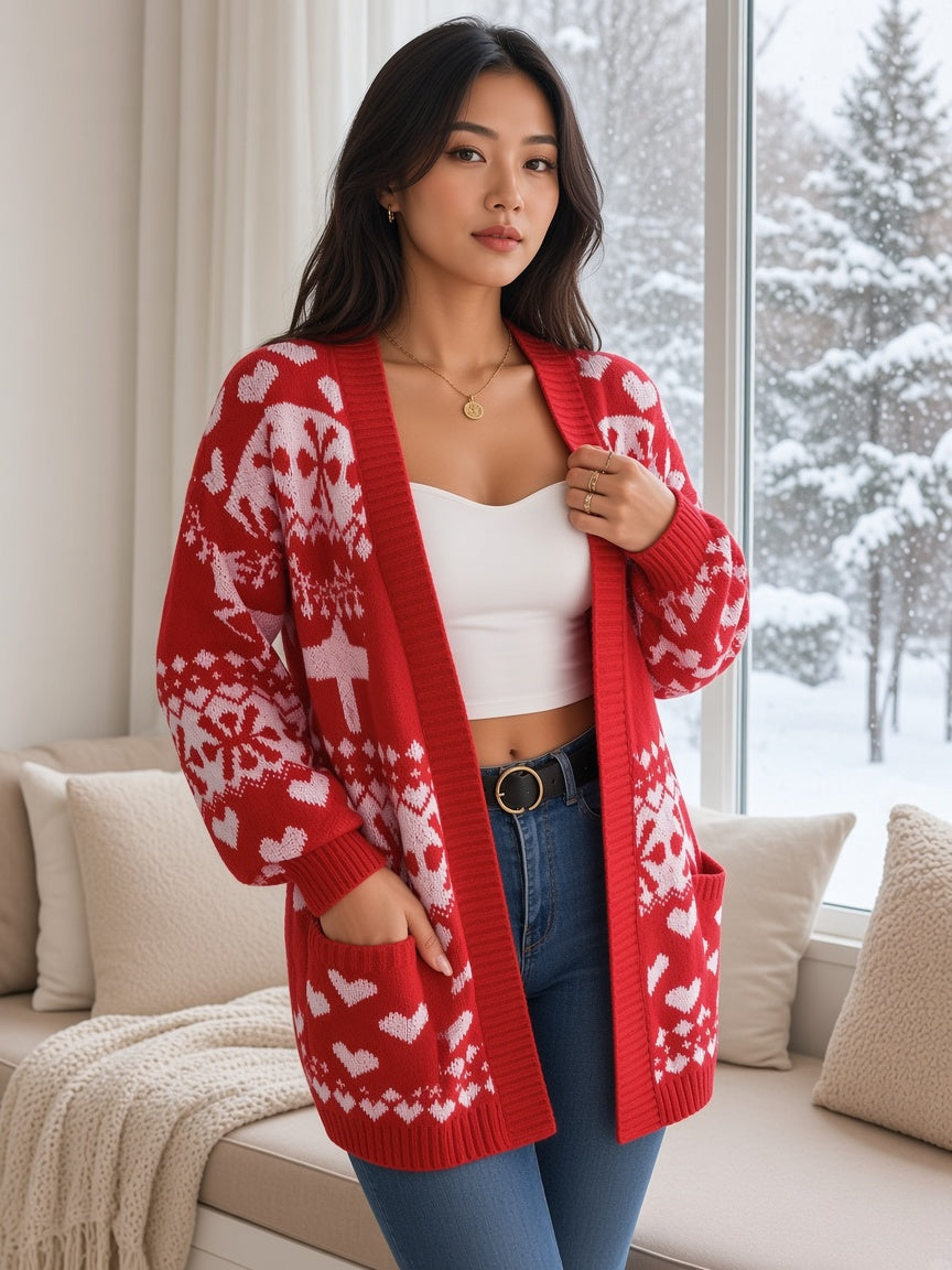 Effie | Women Open Front Christmas Cardigan