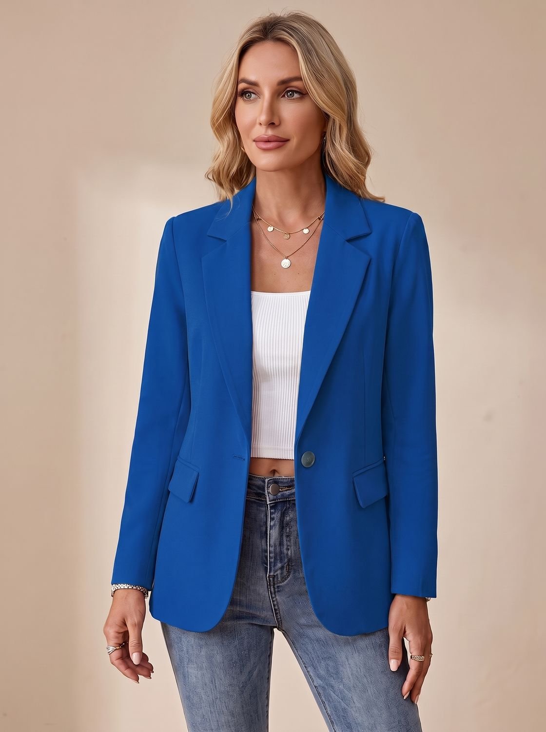 Eleanor | Women's Formal Blazer Structured Single-Button Office Jacket