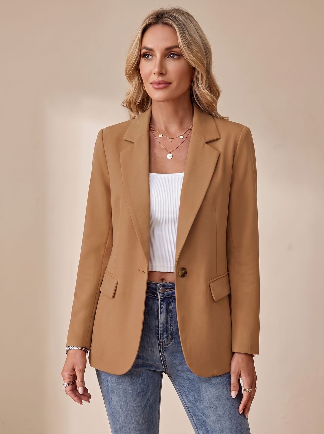 Eleanor | Women's Formal Blazer Structured Single-Button Office Jacket